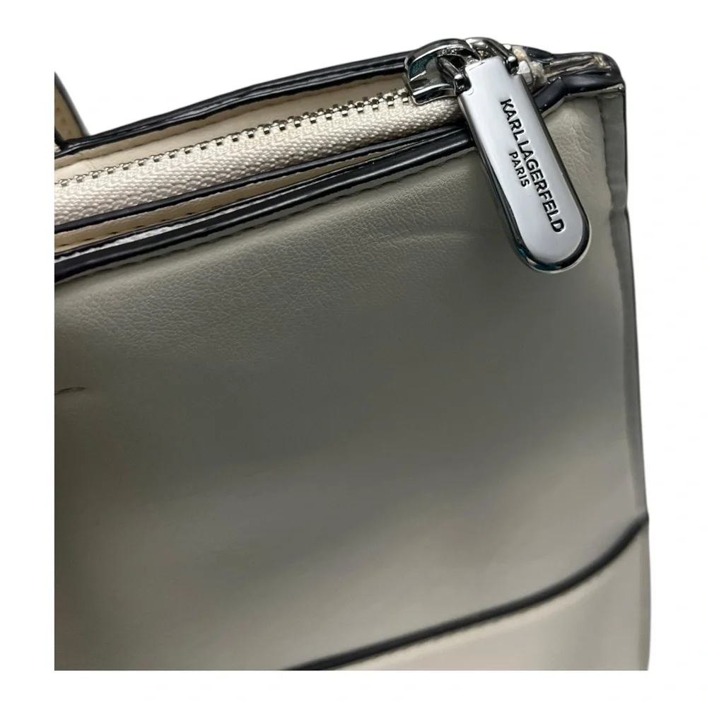 Karl Lagerfeld Cream Tote with Bow Detail